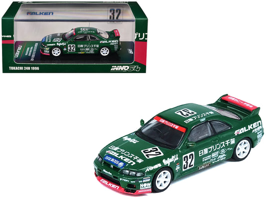 Nissan Skyline GT-R (R33) RHD (Right Hand Drive) #32 "Prince Chiba Falken" N1 Super Endurance Series "Tokachi 24 Hours" (1996) 1/64 T&y Diecast Model Car by Inno Models