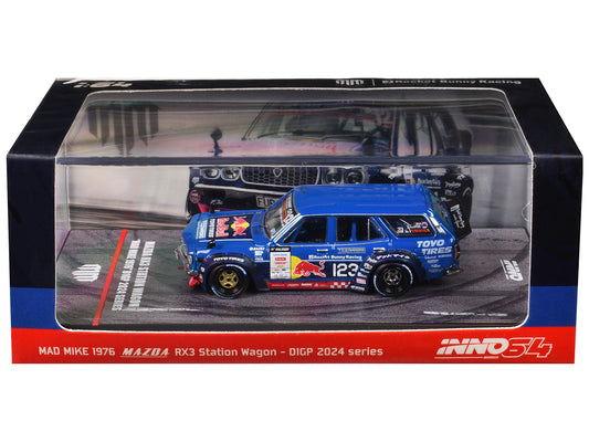1976 Mazda RX3 Station Wagon RHD (Right Hand Drive) #12 "Mad" Mike Whiddett "D1 Grand Prix" (2024) 1/64 T&y Diecast Model Car by Inno Models