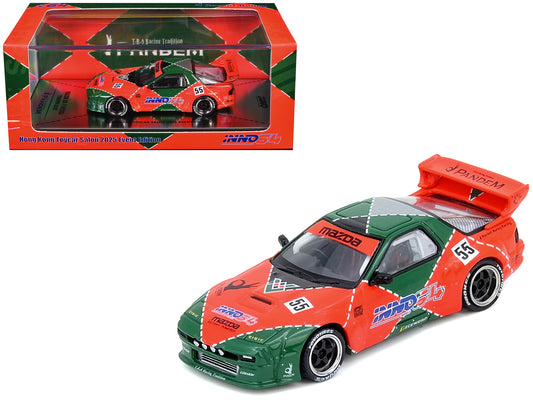 Mazda RX7 (FC3S) "Pandem Aero" RHD (Right Hand Drive) #55 Red and Green "Hong Kong T&ycar Salon 2025 Event Edition" 1/64 T&y Diecast Model Car by Inno Models