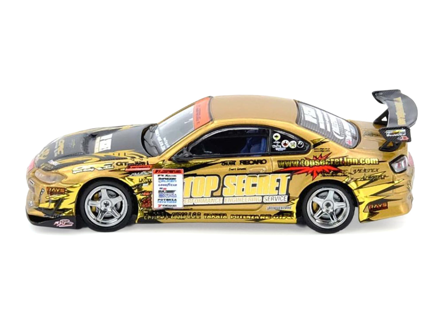 Nissan "Top Secret" Silvia (S15) RHD (Right Hand Drive) Ryuji Miki - Champion "D1 Grand Prix" (2004) 1/64 Diecast Model Car by Inno Models