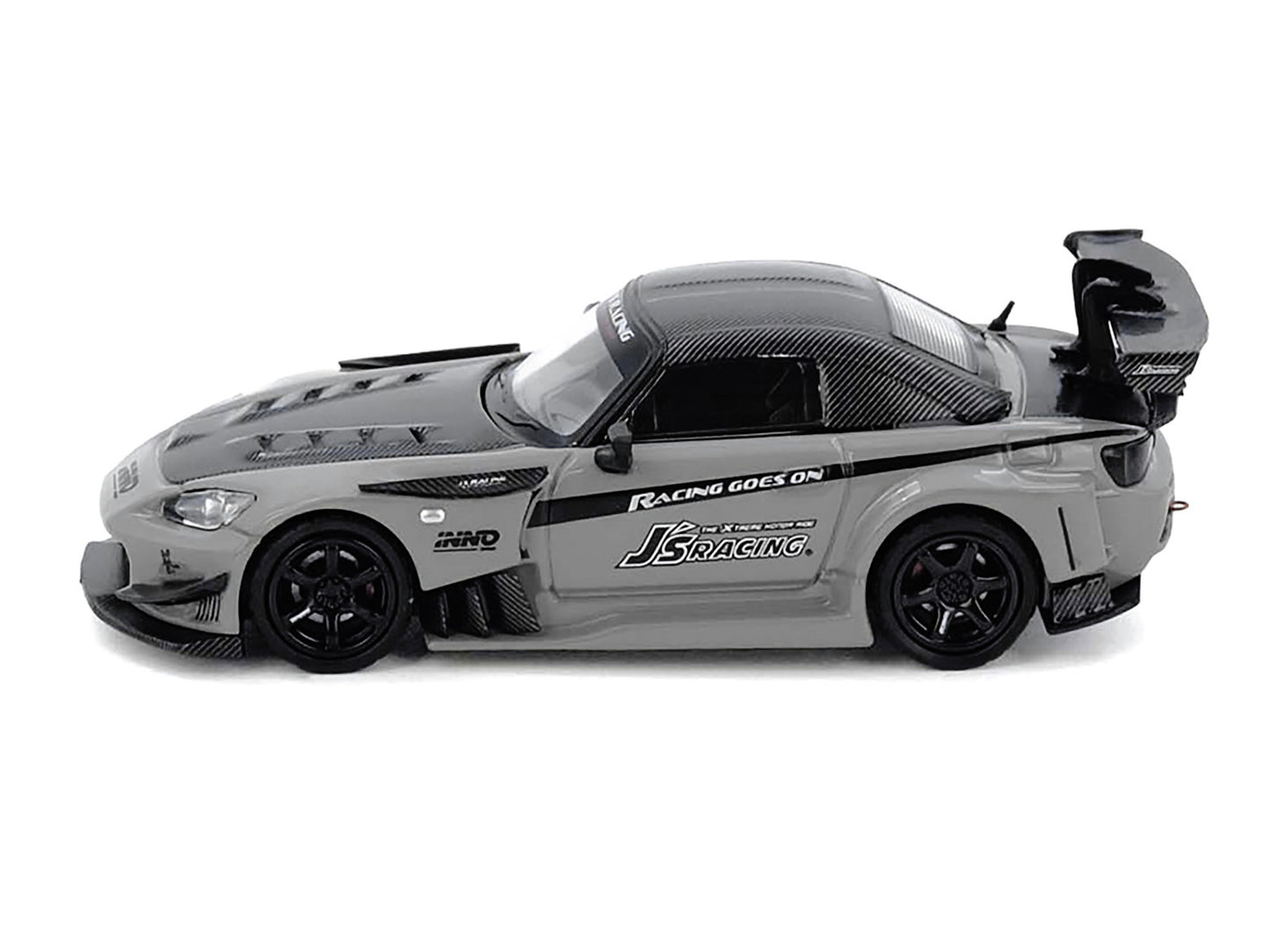 Honda S2000 RHD (Right Hand Drive) "J's Racing" Gray with Carbon Hood and Top "Hong Kong Toycar Salon 2025 Event Edition" 1/64 Diecast Model Car by Inno Models