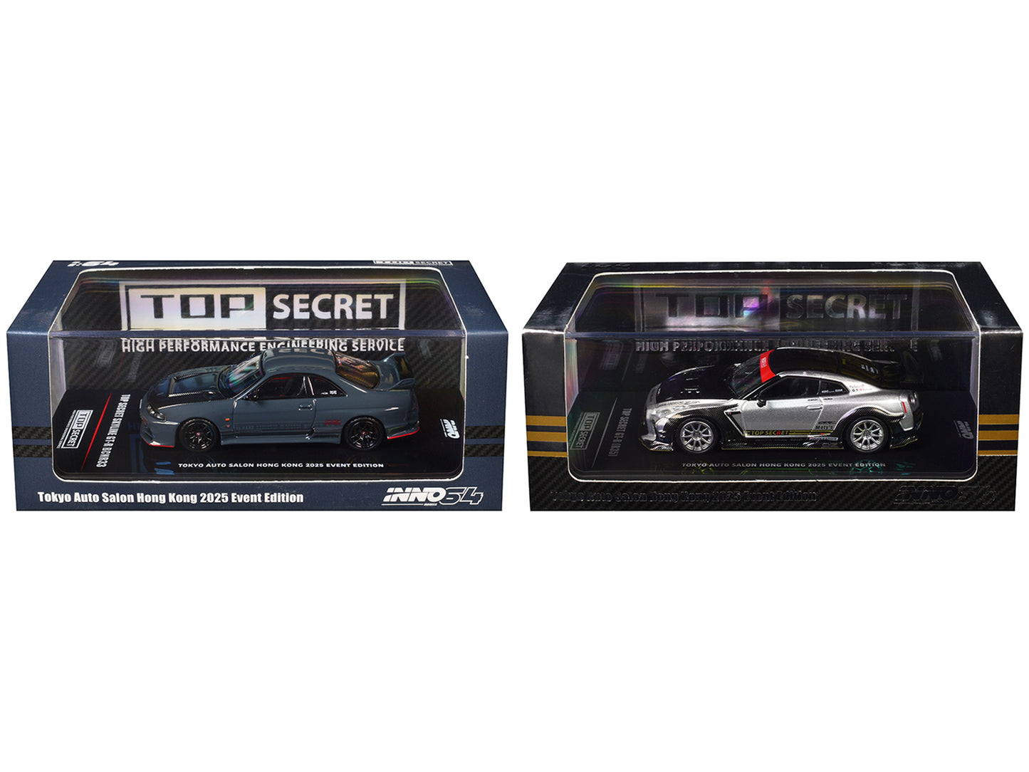 Nissan Top Secret "Tokyo Auto Salon Hong Kong 2025 Event Edition" Set of 2 Pieces 1/64 Diecast Model Car by Inno Models