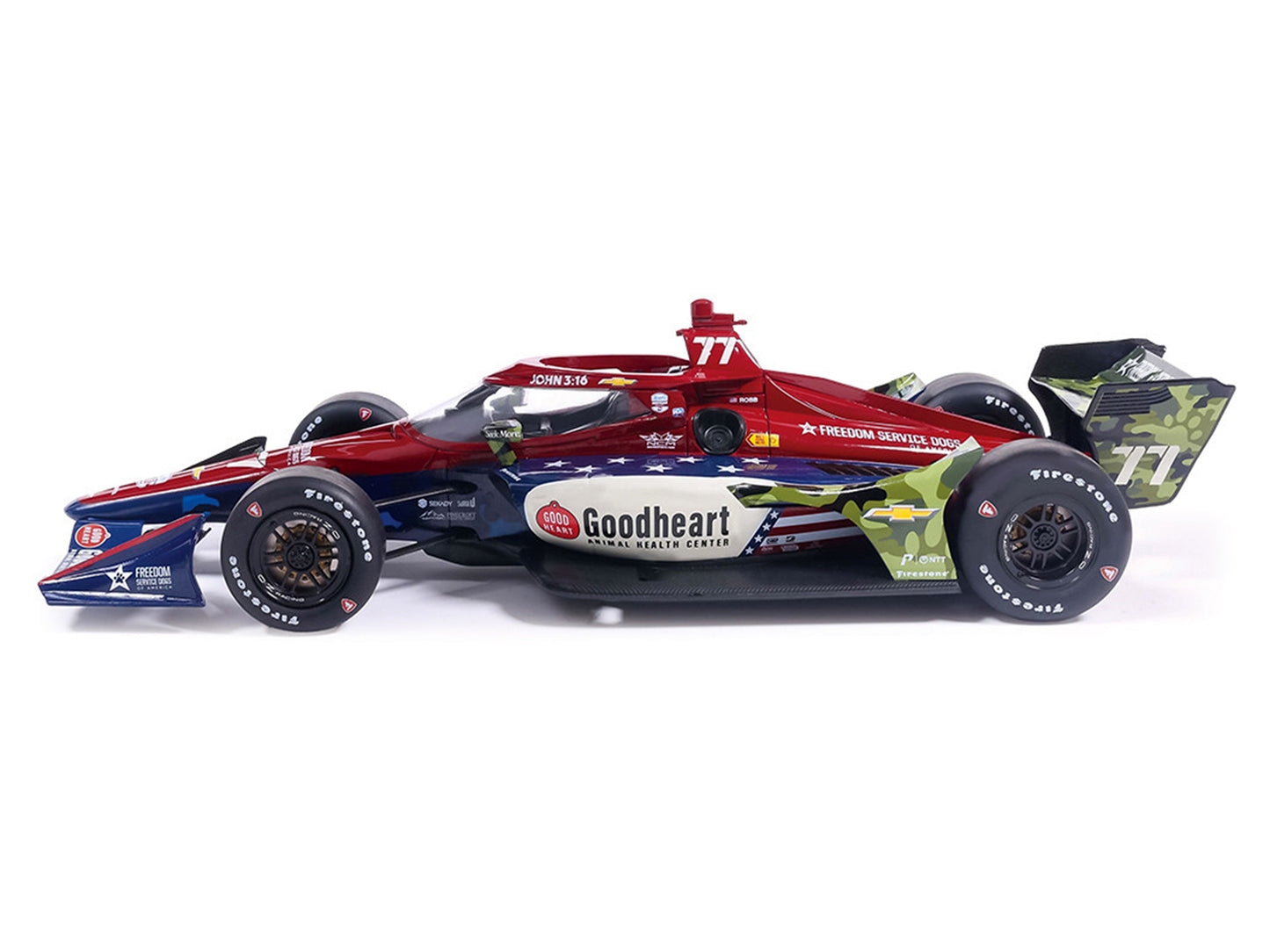 Dallara IndyCar #77 Sting Ray Robb "Goodheart Animal Health Center" Juncos Hollinger Racing (Road Course Configuration) "NTT IndyCar Series" (2026) 1/18 Diecast Model Car by IXO Models
