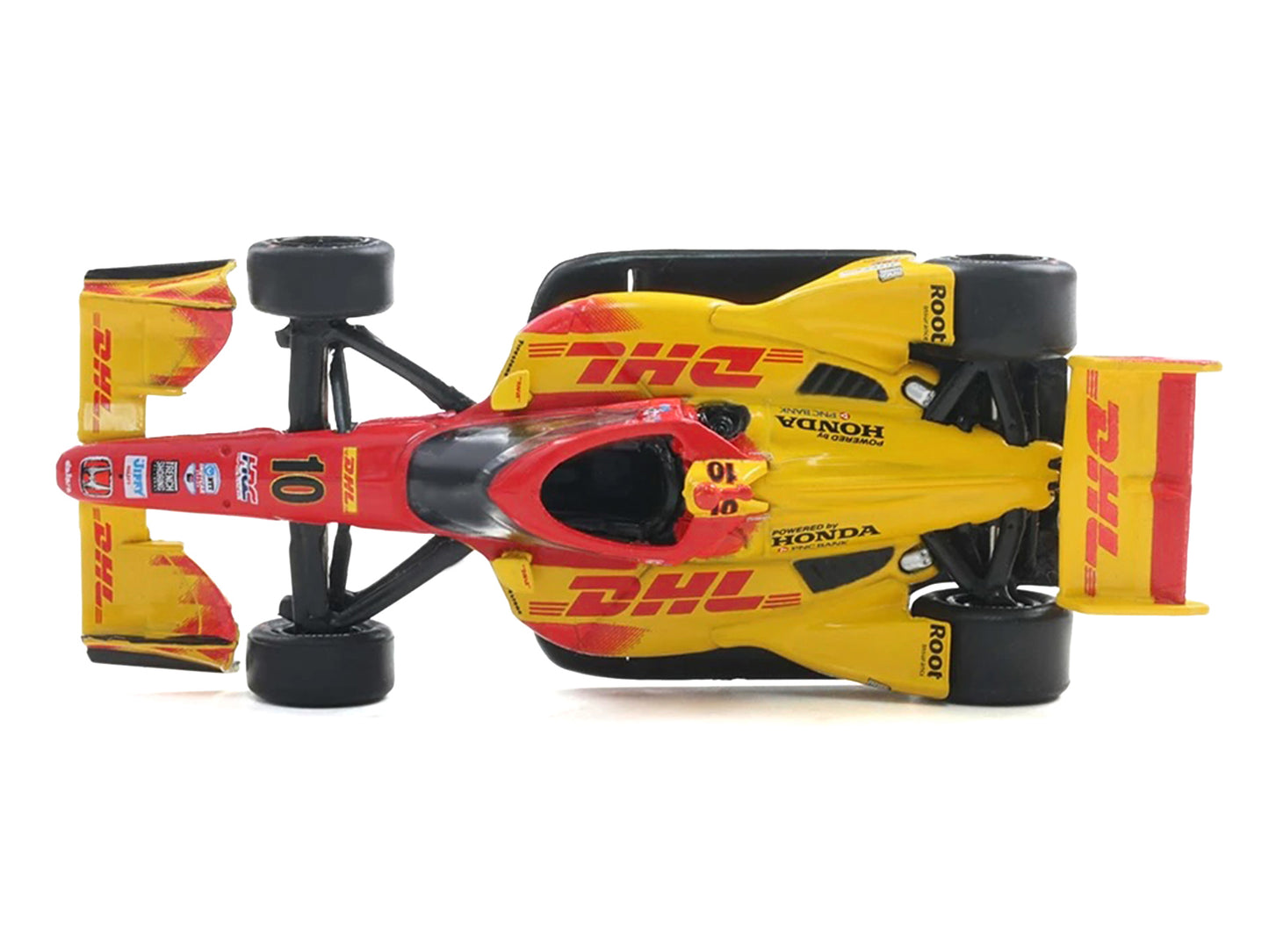 Dallara IndyCar #10 Alex Palou "DHL" Chip Ganassi Racing (Road Course Configuration) Champion "NTT IndyCar Series" (2025) with Trading Card 1/64 Diecast Model Car by IXO Models