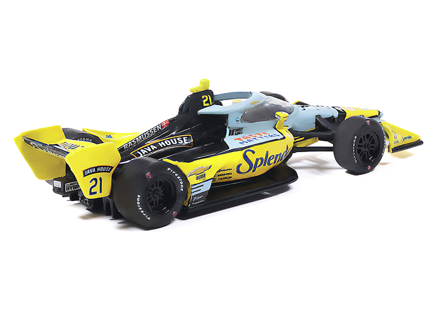 Dallara IndyCar #21 Christian Rasmussen "Splenda" Ed Carpenter Racing (Road Course Configuration) "NTT IndyCar Series" (2026) 1/64 Diecast Model by IXO Models