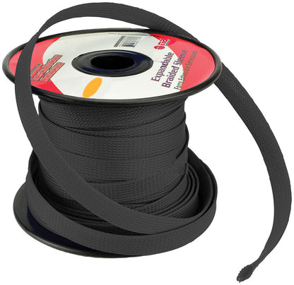 Installation Solution Expandable Braided Sleeve - Black (3/4" x 100 feet)