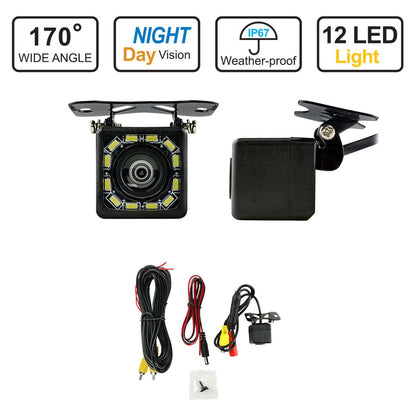 Installation Solution Car Rear View Camera 12 LED Lights with Guideline View