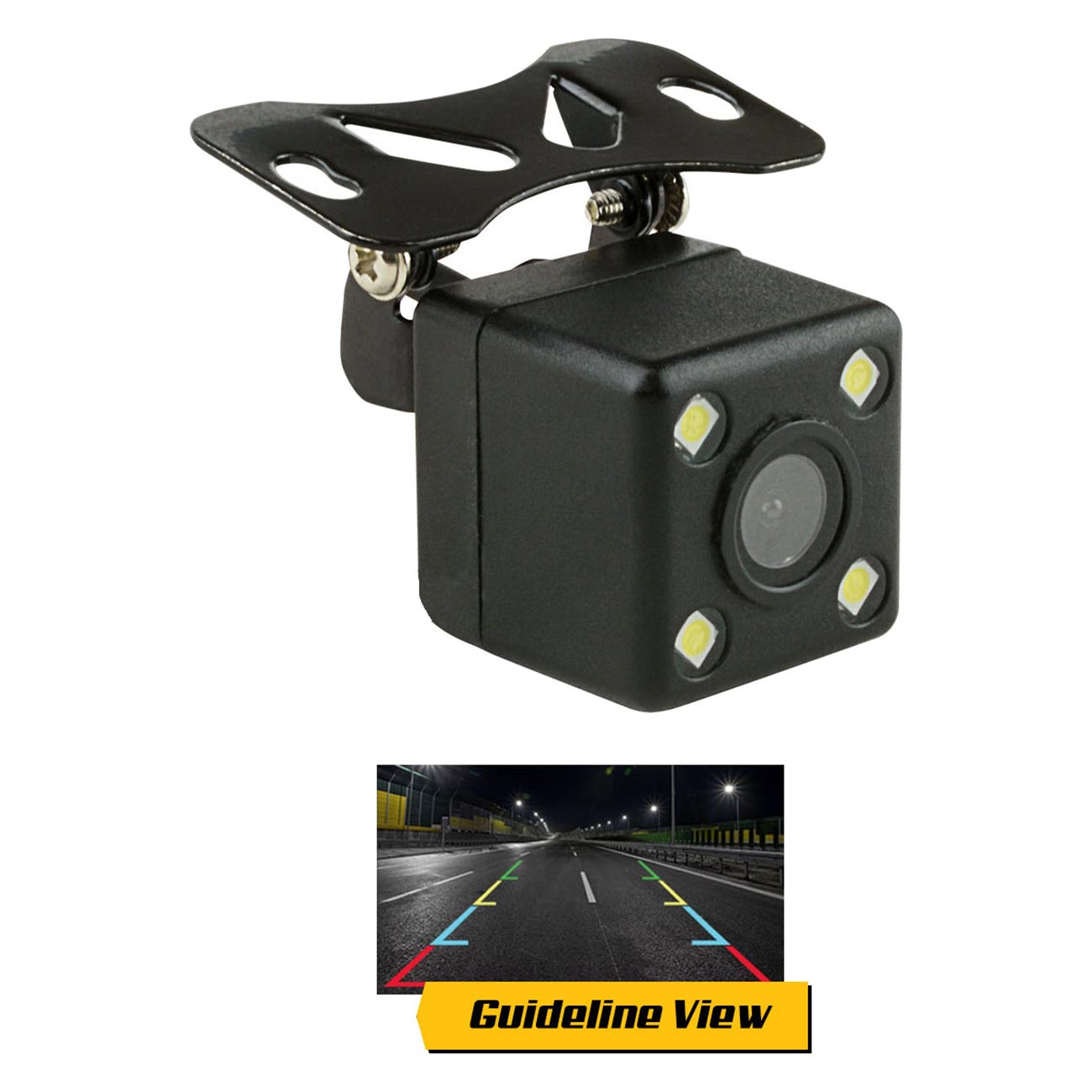 Installation Solution Car Rear View Camera 4 LED Lights with Guideline View