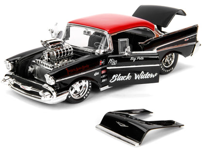1957 Chevrolet Bel Air Black with Red Top "Pete's Auto Body: Widow" "Bigtime Muscle" Series 1/24 Diecast Model Car by Jada <h2>1957 Jada</h2> <p>High-quality perfect for collectors and enthusiasts. Fe