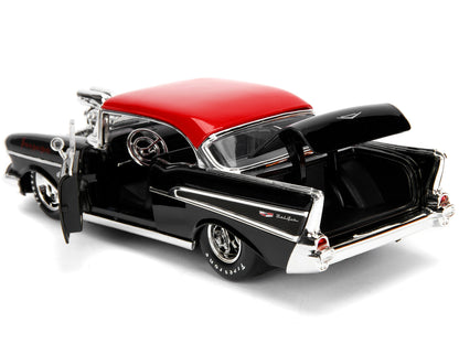 1957 Chevrolet Bel Air Black with Red Top "Pete's Auto Body: Widow" "Bigtime Muscle" Series 1/24 Diecast Model Car by Jada <h2>1957 Jada</h2> <p>High-quality perfect for collectors and enthusiasts. Fe