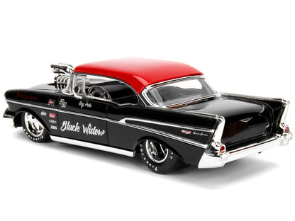 1957 Chevrolet Bel Air Black with Red Top "Pete's Auto Body: Widow" "Bigtime Muscle" Series 1/24 Diecast Model Car by Jada <h2>1957 Jada</h2> <p>High-quality perfect for collectors and enthusiasts. Fe