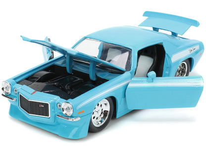 1971 Chevrolet Camaro Z/28 Light Blue with White Stripes "Bigtime Muscle" Series 1/24 Diecast Model Car by Jada <h2>1971 Jada</h2> <p>High-quality perfect for collectors and enthusiasts. Features deta