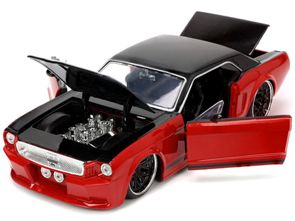 1965 Ford Mustang Custom Red and Black "Bigtime Muscle" Series 1/24 Diecast Model Car by Jada <h2>1965 Jada</h2> <p>High-quality perfect for collectors enthusiasts. Features detailed interior exterior
