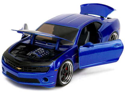 2010 Chevrolet Camaro Candy Blue with Black Hood "Bigtime Muscle" Series 1/24 Diecast Model Car by Jada <h2>2010 Jada</h2> <p>High-quality perfect for collectors and enthusiasts. Features detailed int