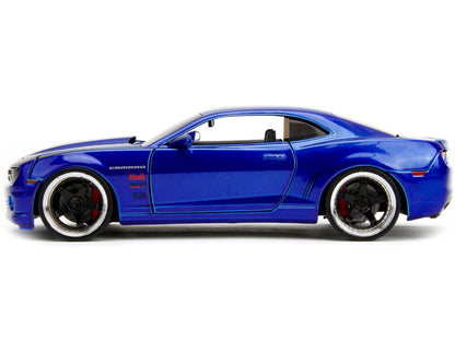 2010 Chevrolet Camaro Candy Blue with Black Hood "Bigtime Muscle" Series 1/24 Diecast Model Car by Jada <h2>2010 Jada</h2> <p>High-quality perfect for collectors and enthusiasts. Features detailed int
