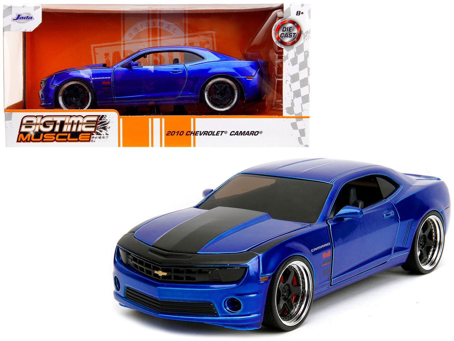 2010 Chevrolet Camaro Candy Blue with Black Hood "Bigtime Muscle" Series 1/24 Diecast Model Car by Jada <h2>2010 Jada</h2> <p>High-quality perfect for collectors and enthusiasts. Features detailed int