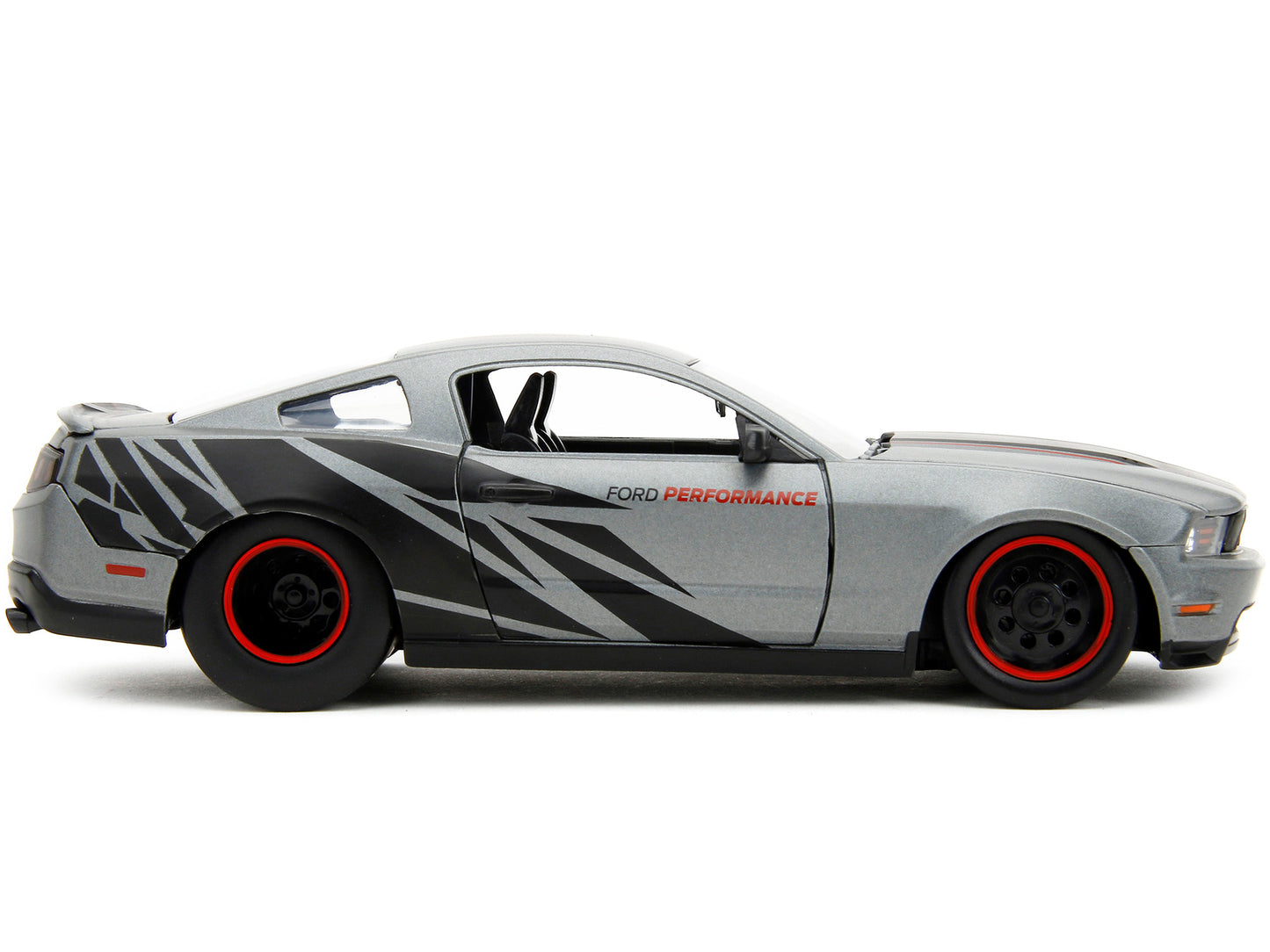 2010 Ford Mustang GT Matt Gray Metallic with Black Graphics and Stripes "Ford Performance" "Bigtime Muscle" Series 1/24 Diecast Model Car by Jada <h2>2010 Jada</h2> <p>High-quality perfect for collect