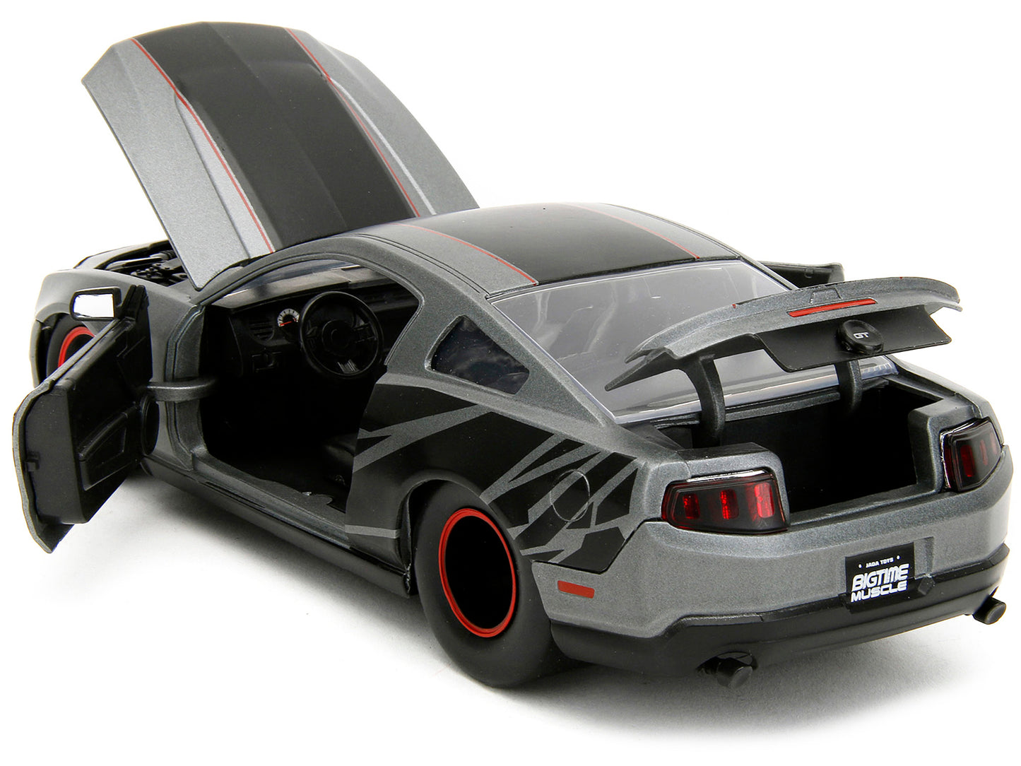 2010 Ford Mustang GT Matt Gray Metallic with Black Graphics and Stripes "Ford Performance" "Bigtime Muscle" Series 1/24 Diecast Model Car by Jada <h2>2010 Jada</h2> <p>High-quality perfect for collect