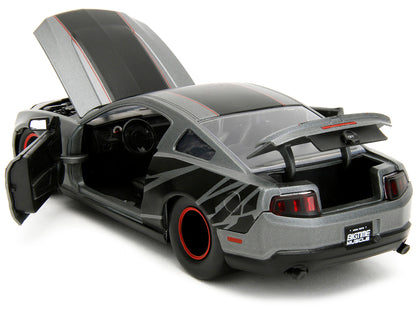 2010 Ford Mustang GT Matt Gray Metallic with Black Graphics and Stripes "Ford Performance" "Bigtime Muscle" Series 1/24 Diecast Model Car by Jada <h2>2010 Jada</h2> <p>High-quality perfect for collect