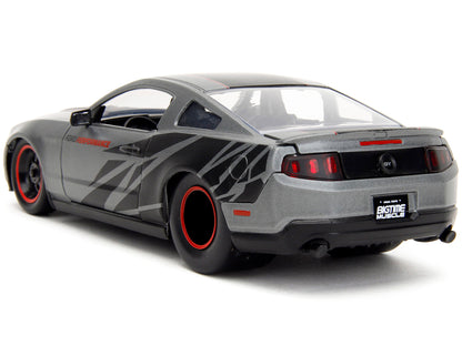 2010 Ford Mustang GT Matt Gray Metallic with Black Graphics and Stripes "Ford Performance" "Bigtime Muscle" Series 1/24 Diecast Model Car by Jada <h2>2010 Jada</h2> <p>High-quality perfect for collect