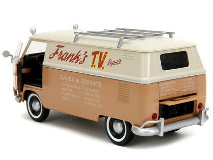 Volkswagen Bus "WheelJack" Tan and Beige "Frank's TV Repair" Transformers Logo Diecast Statue "Transformers: Rise of the Beasts" (2023) Movie "Hollywood Rides" Series 1/24 Model Car by Jada Collectibl