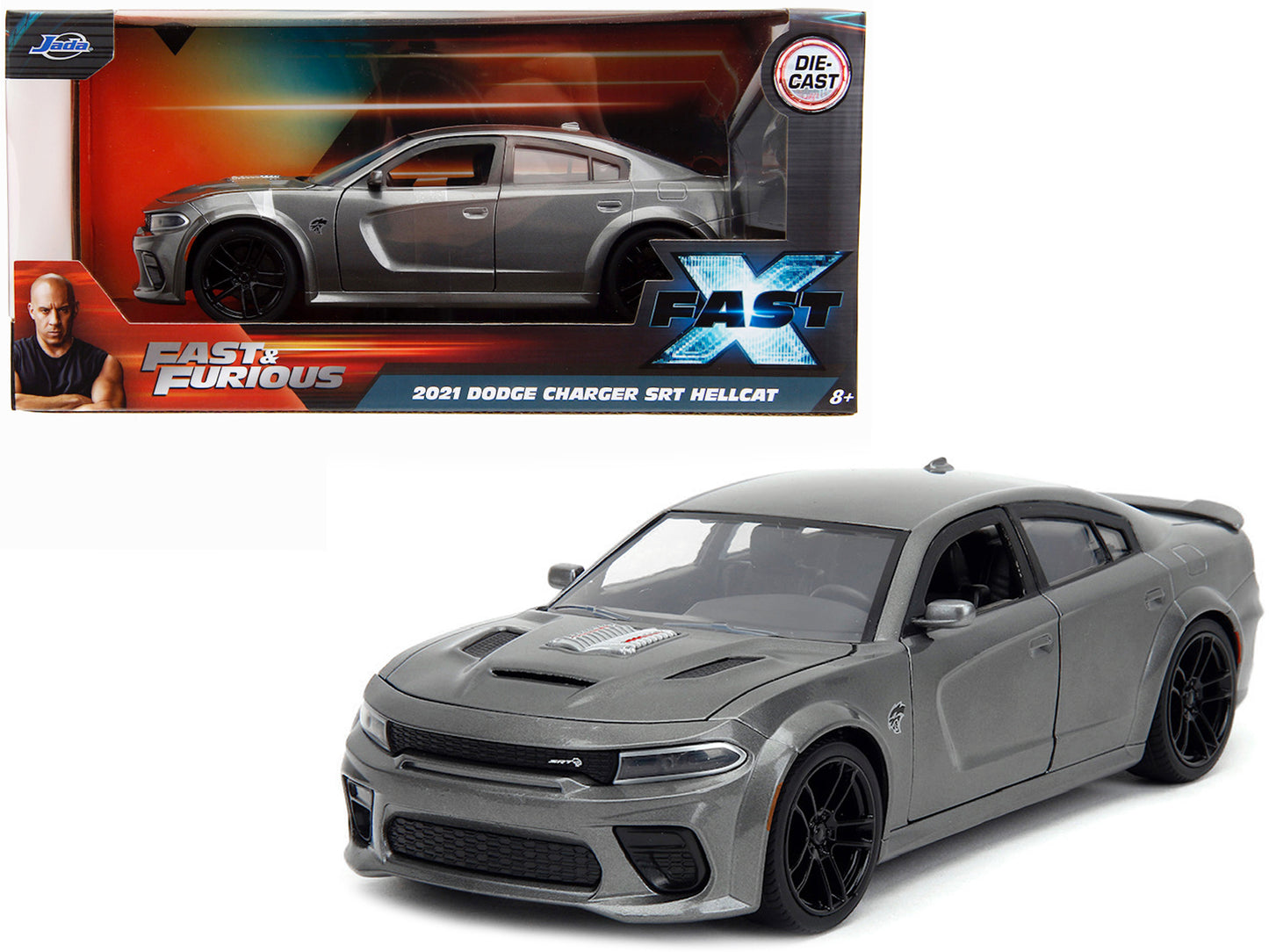 2021 Dodge Charger SRT Hellcat Gray Metallic "Fast X" (2023) Movie & Furious" Series 1/24 Diecast Model Car by Jada <h2>2021 Jada</h2> <p>High-quality perfect for collectors and enthusiasts. Features
