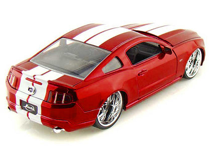 2010 Ford Mustang GT Red Metallic with White Stripes "Bigtime Muscle" Series 1/24 Diecast Model Car by Jada <h2>2010 Jada</h2> <p>High-quality perfect for collectors and enthusiasts. Features detailed
