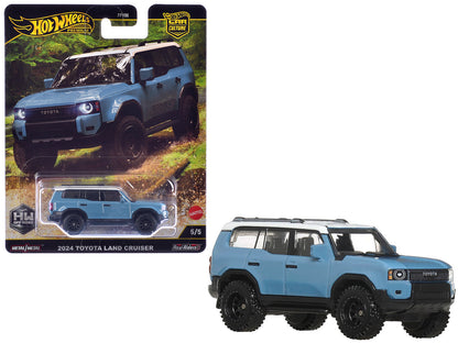 Hot Wheels 2024 Toyota Land Cruiser Blue with White Top "HW Off Road" Series Diecast Model Car by <h2>2024 Wheels</h2> <p>High-quality perfect for collectors and enthusiasts. Features detailed interio