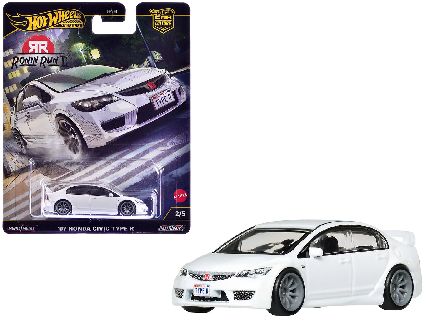 Hot Wheels 2007 Honda Civic Type R RHD (Right Hand Drive) White "Ronin Run II" Series Diecast Model Car by <h2>2007 Wheels</h2> <p>High-quality perfect for collectors and enthusiasts. Features detaile
