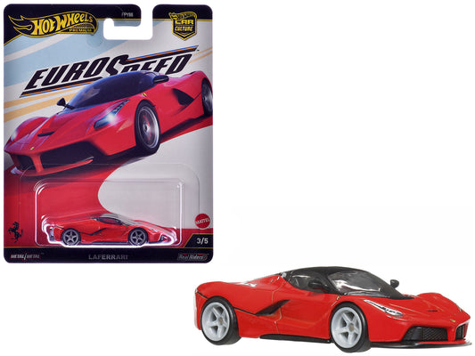 Ferrari LaFerrari Red with Black Top "Euro Speed" Series T&y Diecast Model Car by Hot Wheels