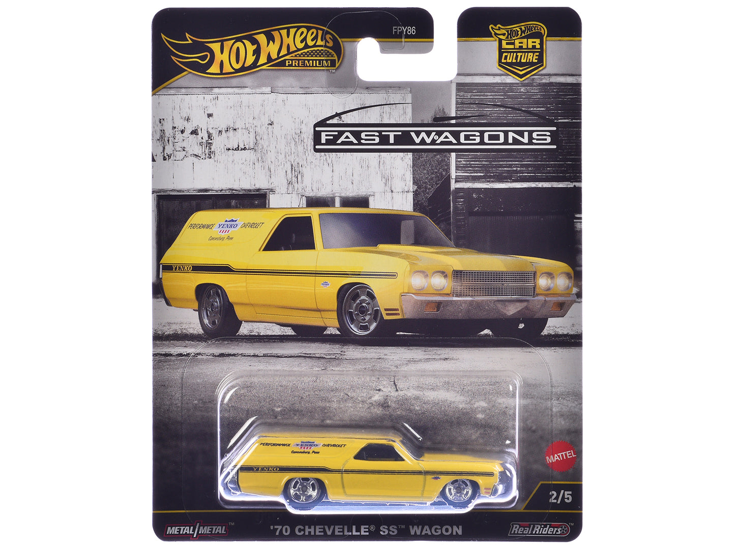 Hot Wheels 1970 Chevrolet Chevelle SS Wagon "Yenko" Yellow "Fast Wagons" Series Diecast Model Car by <h2>1970 Wheels</h2> <p>High-quality perfect for collectors and enthusiasts. Features detailed inte