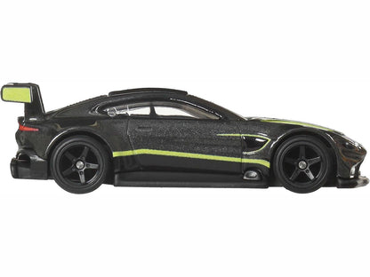 Hot Wheels Aston Martin Vantage GTE Dark Gray Metallic with Lime Green Stripes "Euro Speed" Series Diecast Model Car by <h2>Aston Wheels</h2> <p>High-quality perfect for collectors and enthusiasts. Fe