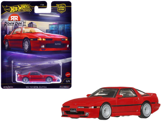 1989 T&yota Supra RHD (Right Hand Drive) Red "Ronin Run II" Series T&y Diecast Model Car by Hot Wheels