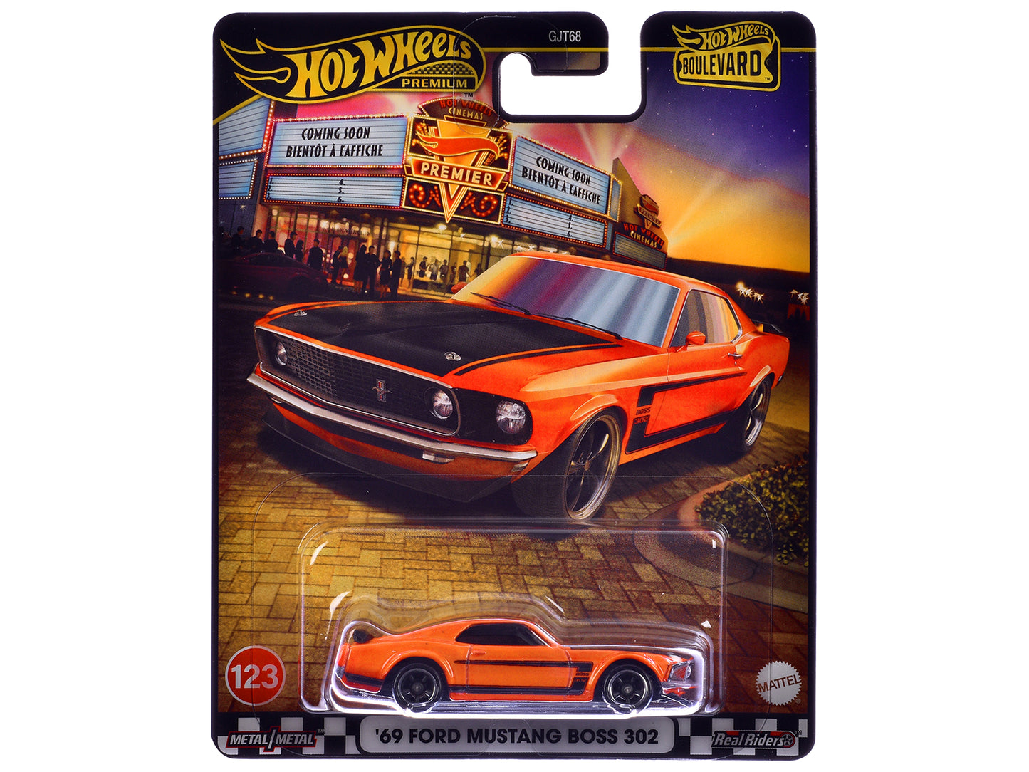 Hot Wheels 1969 Ford Mustang Boss 302 Orange with Black Stripes and Hood "Boulevard" Series Diecast Model Car by <h2>1969 Wheels</h2> <p>High-quality perfect for collectors enthusiasts. Features detai