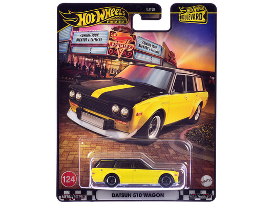 Datsun 510 Wagon Yellow and Black "Boulevard" Series T&y Diecast Model Car by Hot Wheels