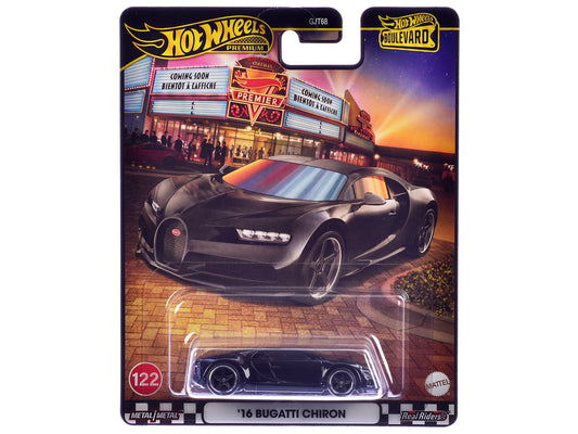 2016 Bugatti Chiron Black "Boulevard" Series T&y Diecast Model Car by Hot Wheels