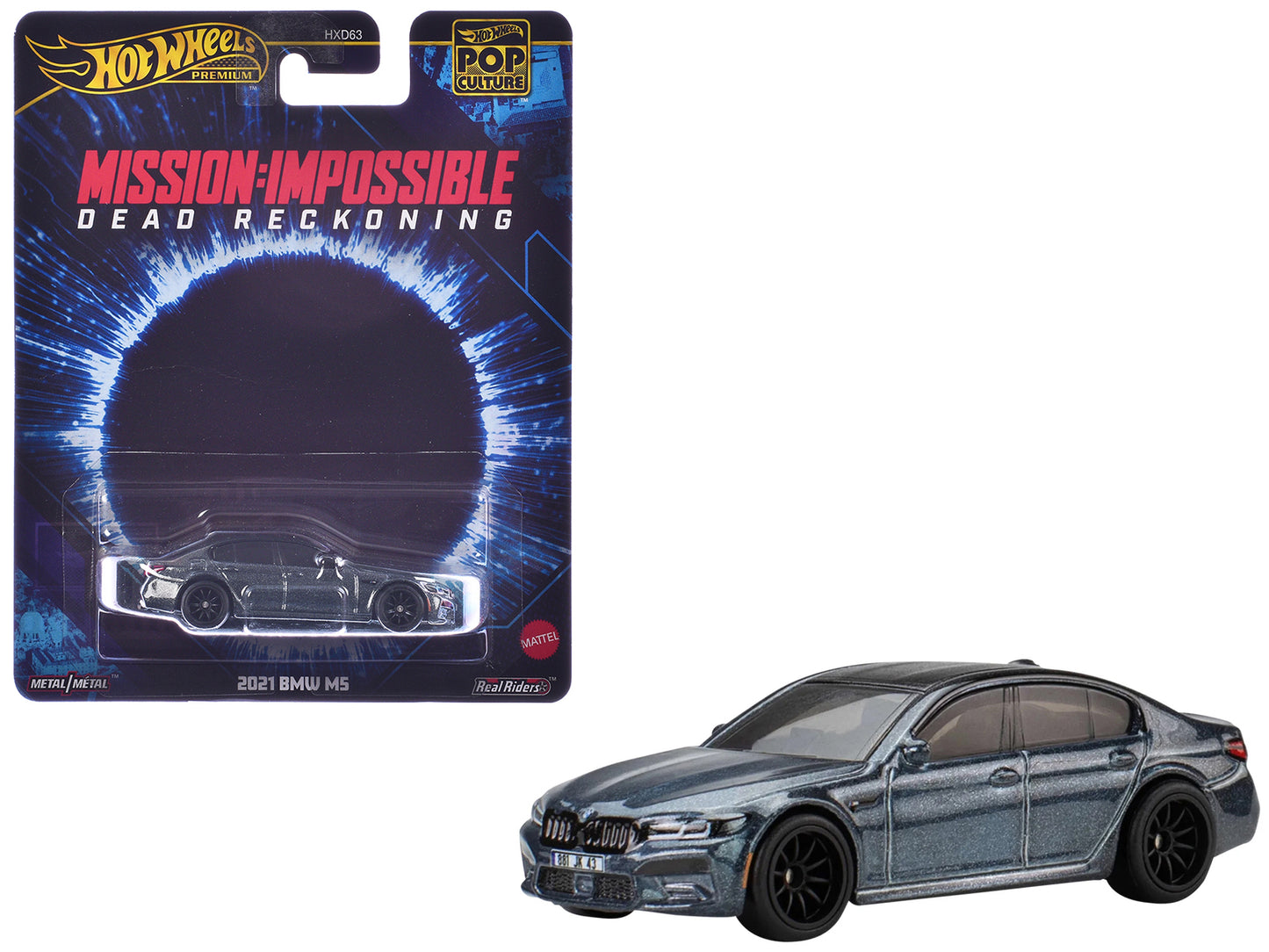 Hot Wheels 2021 BMW M5 Gray Metallic with Black Top "Mission: Impossible – Dead Reckoning" (2023) Movie "Pop Culture" Series Diecast Model Car by <h2>2021 Wheels</h2> <p>High-quality perfect for colle
