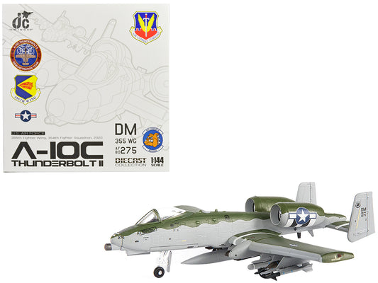 Fairchild Republic A-10C Thunderbolt II Attack Aircraft "355th Fighter Wing 354th Fighter Squadron Bulldogs" (2020) United States Air Force 1/144 T&y Diecast Model by JC Wings