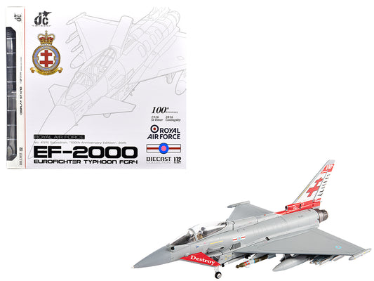 Eurofighter Typhoon FGR4 EF-2000 Aircraft "No.41(R) Squadron 100th Anniversary" (2016) British Royal Air Force 1/72 T&y Diecast Model by JC Wings