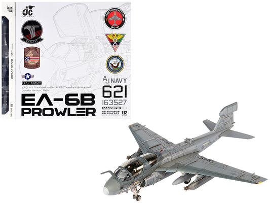 Grumman EA-6B Prowler Attack Aircraft "VAQ-141 Shadowhawks Desert Storm" (1991) United States Navy 1/72 T&y Diecast Model by JC Wings