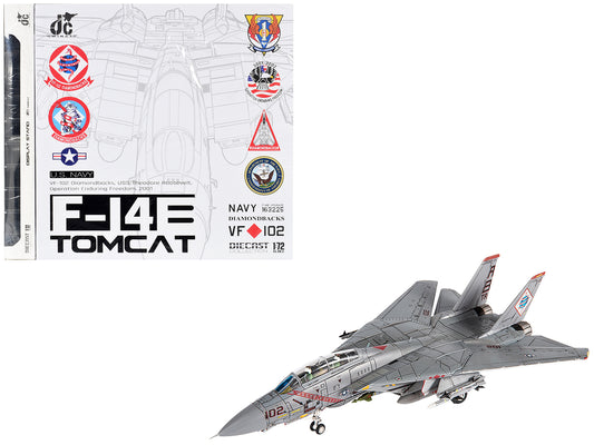Grumman F-14B Tomcat Fighter Aircraft "VF-102 Diamondbacks Operation Enduring Freedom" (2001) United States Navy 1/72 T&y Diecast Model by JC Wings