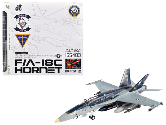 McDonnell Douglas F/A-18C Hornet Aircraft "VFA-34 Blue Blasters USS Carl Vinson Last Cruise" (2018) United States Navy 1/72 T&y Diecast Model by JC Wings