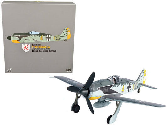 Focke-Wulf FW 190A-4 Fighter Aircraft "Major Siegfried Schnell Luftwaffe JG2 France" (1943) 1/72 T&y Diecast Model by JC Wings