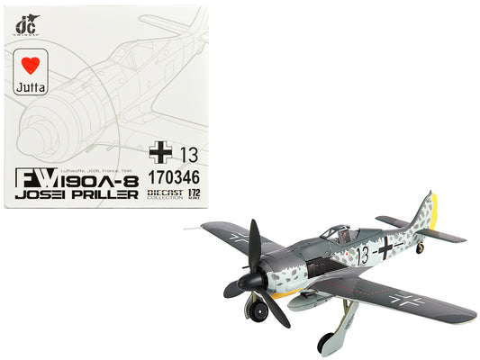 Focke-Wulf Fw 190A-8 Fighter Aircraft "JG 26 Schlageter France" (1945) German Luftwaffe 1/72 T&y Diecast Model by JC Wings