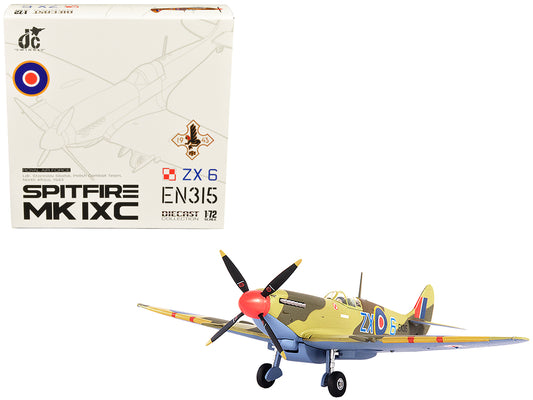 Supermarine Spitfire MK IXC Fighter Aircraft "Royal Air Force Ldr. Stanislav Skalsk Polish Combat Team North Africa" (1943) 1/72 T&y Diecast Model by JC Wings