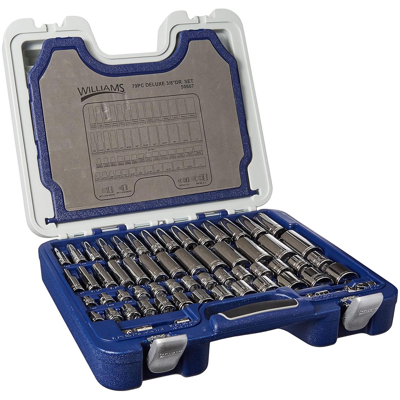 Williams 3/8" Drive SAE/Metric D TS eluxe Socket/Tool Set (79-Piece)