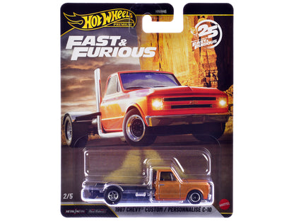 Hot Wheels 1967 Chevrolet C-10 Custom Bedless Truck Orange Metallic "Furious 7" (2015) Movie "Fast & Furious" Series Diecast Model Car by <h2>1967 Wheels</h2> <p>High-quality perfect for collectors an