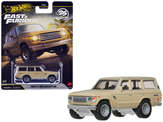 T&yota Land Cruiser FJ60 Tan "Hobbs & Shaw" (2019) Movie "Fast & Furious" Series T&y Diecast Model Car by Hot Wheels