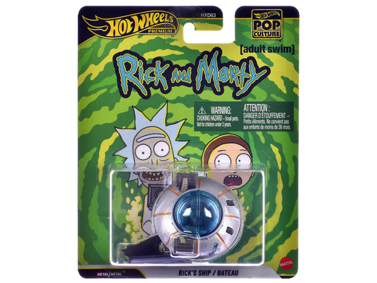 Rick's Ship Silver "Rick and Morty" (2013-Current) TV Series "Pop Culture" Series T&y Diecast Model Car by Hot Wheels