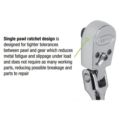 Williams 3/8" Drive Sealed Nar TS row Flex-Head Ratchet 36 Teeth